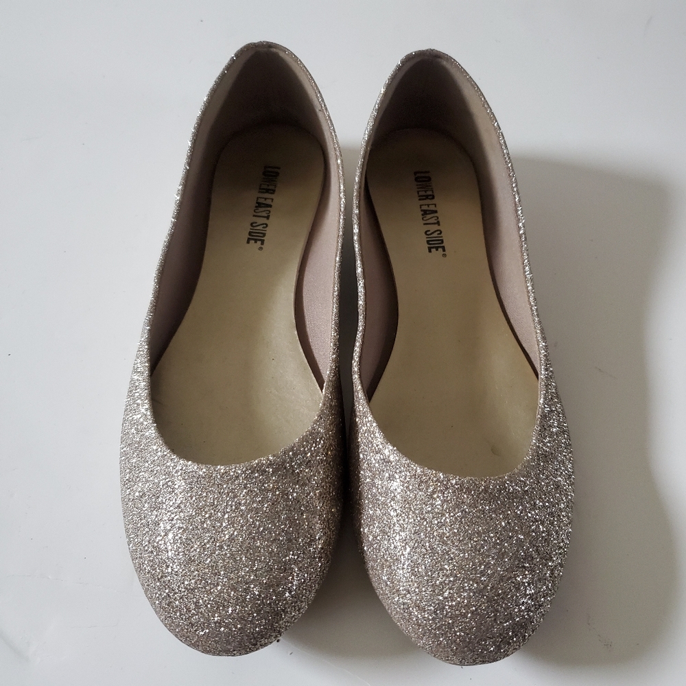 Lower East Side Gold Glitter Ballet Flats